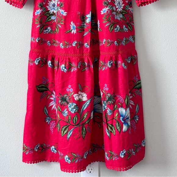 NWT FARM RIO Red Sweet Bloom Bouquet Midi Dress - Size XS - Picture 11 of 11
